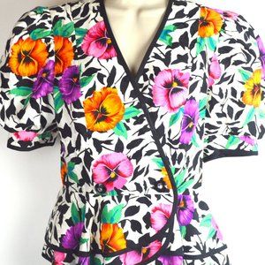 Silk Floral Peplum Jacket